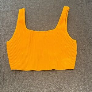 Babaton Sculpt Knit Tank Top in Golden Yellow